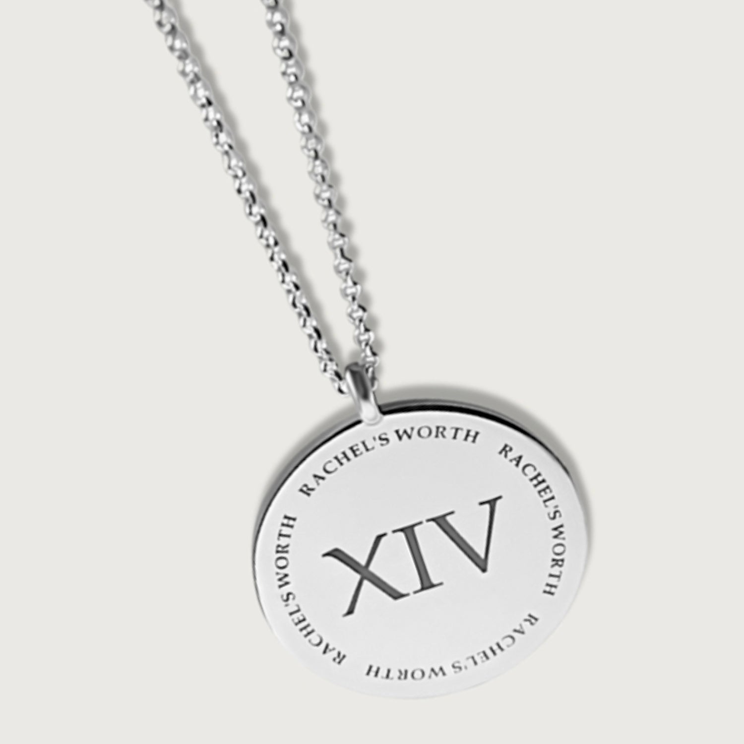 Sterling Silver RW XIV Rachel's Worth Coin Necklace