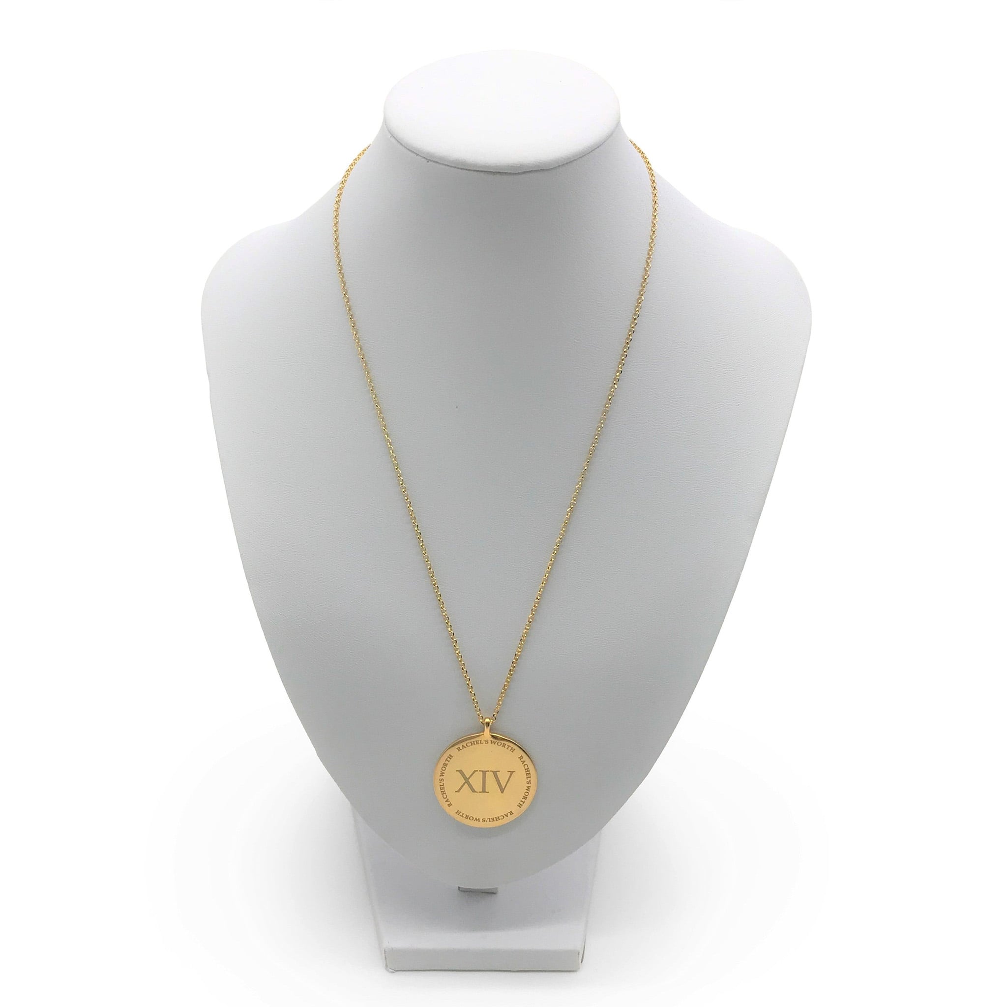 XIV Coin Necklace in 18k Yellow Gold Vermeil