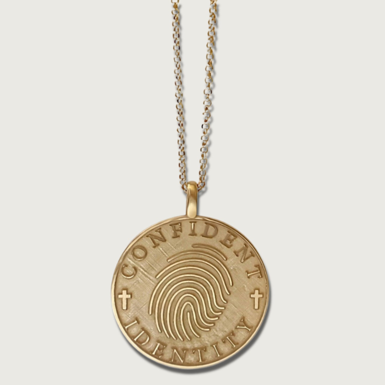 Women’s gold coin pendant necklace symbolizing confidence and purpose – Rachel’s Worth®