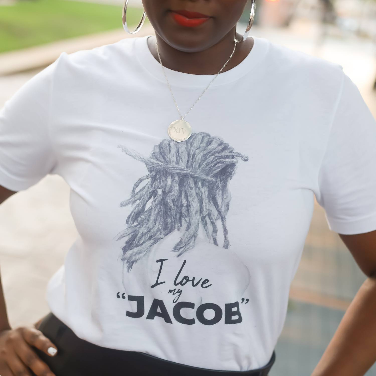 I Love My "Jacob" Dreads White Short Sleeve T-Shirt model