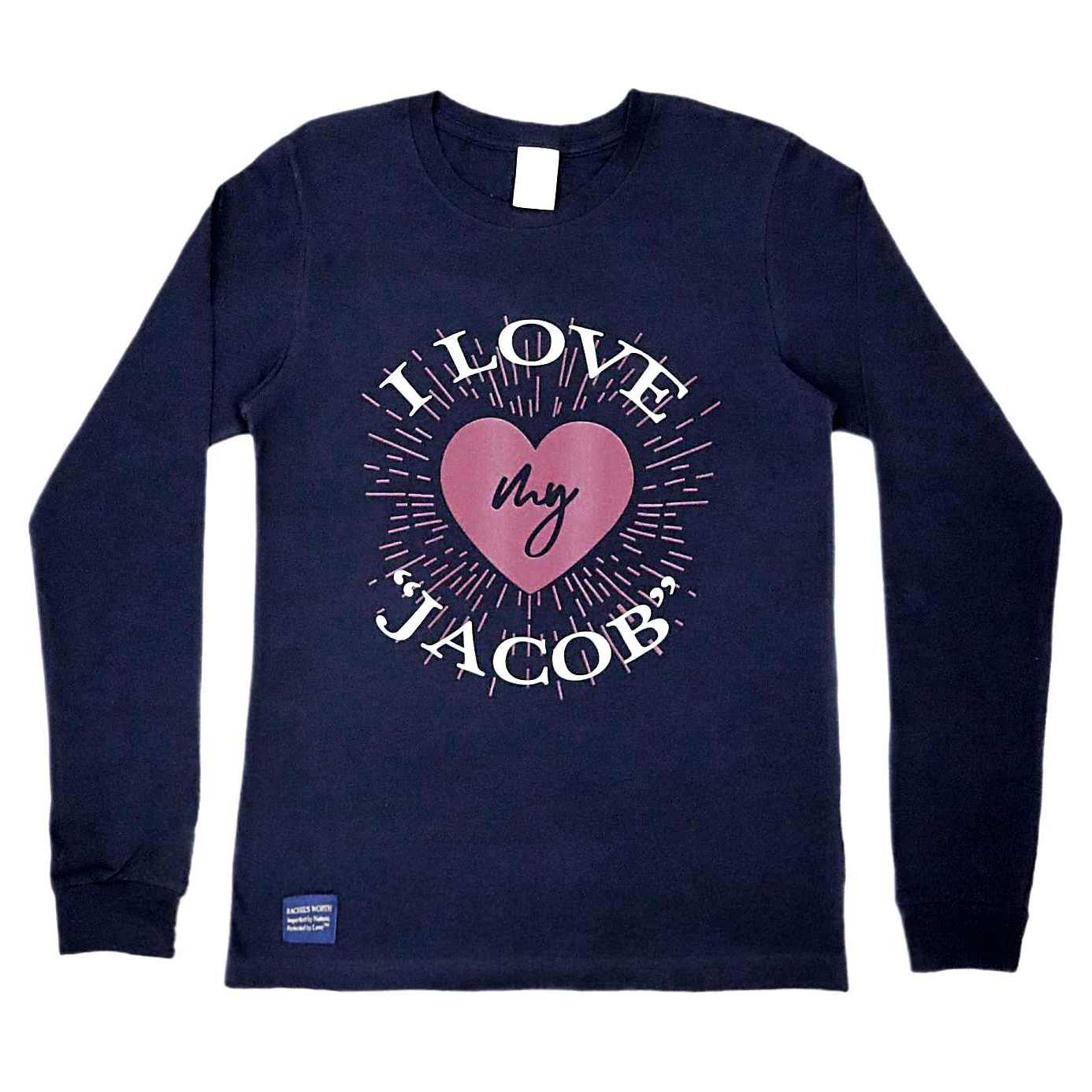 I Love My "Jacob" Sparks Navy Long Sleeve T-Shirt