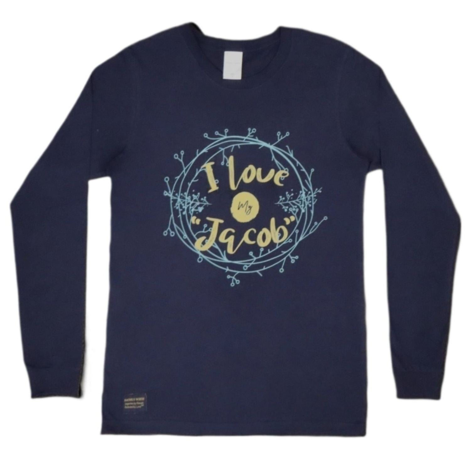 Navy I Love My "Jacob" Reef Long Sleeve Shirt