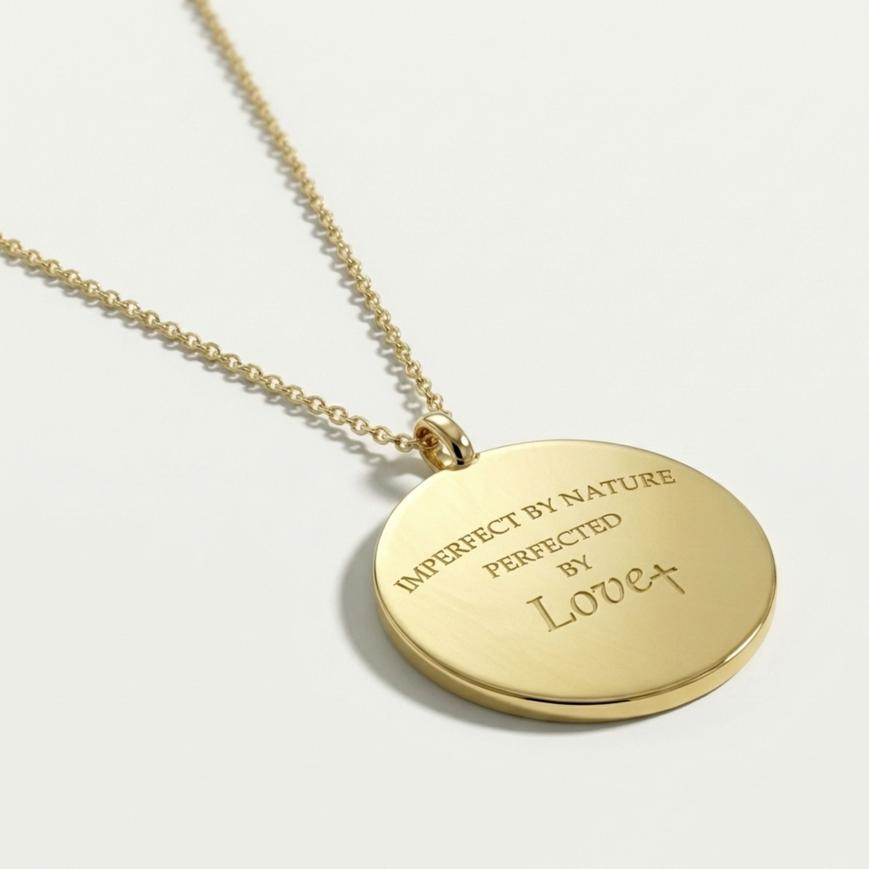 Rachel's Worth Imperfect by Nature, Perfected by Love Gold Coin Necklace