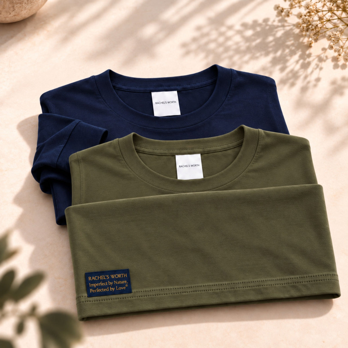White and natural color options for the Rachel's Worth Confident Identity Cross Women's Long Sleeve T-Shirt.