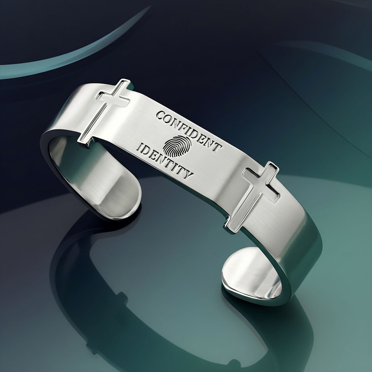 Rachel's Worth Confident Identity Sterling Silver Cuff Bracelet, a timeless faith-inspired design created for everyday elegance.