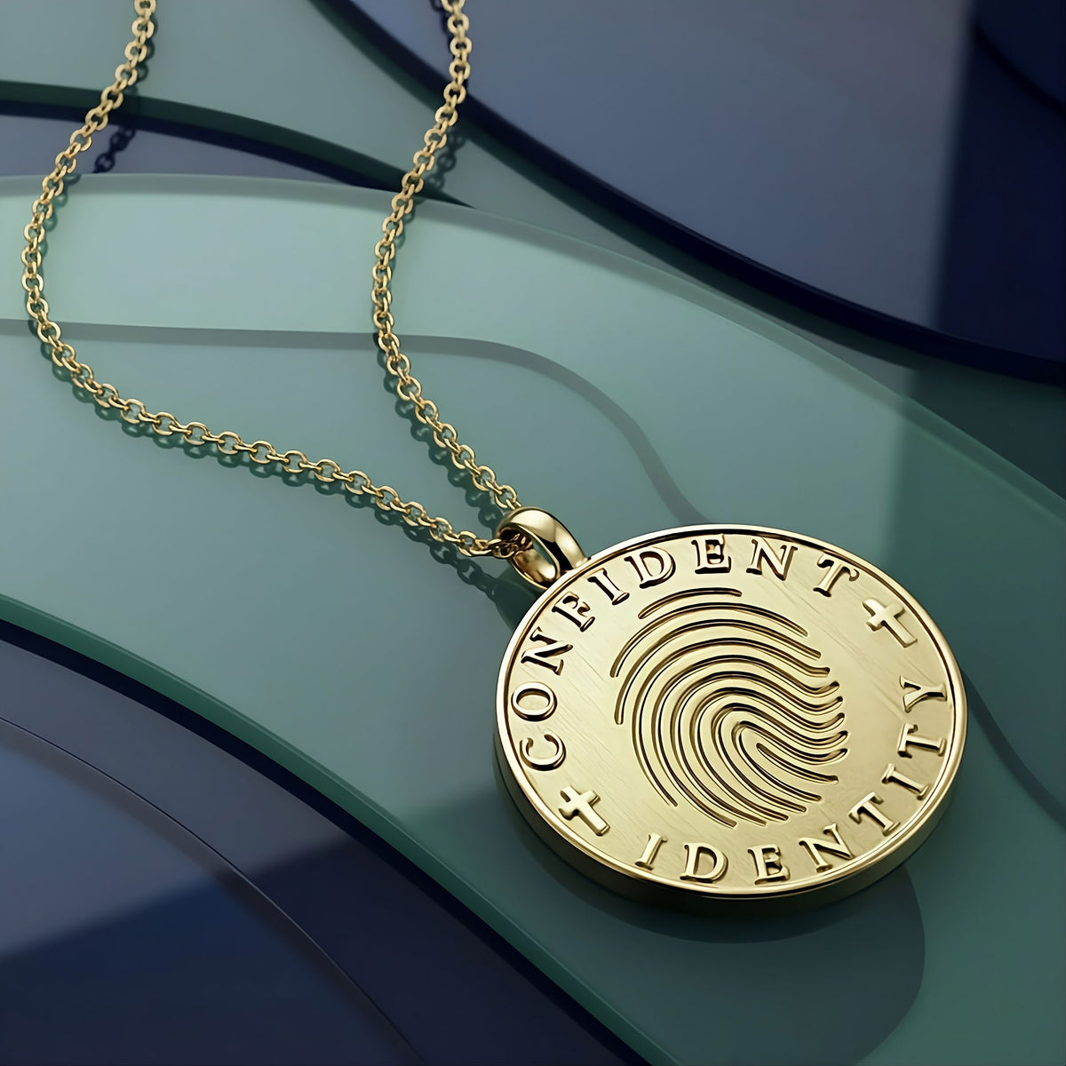 Rachel's Worth Confident Identity Yellow Gold Vermeil Coin Pendant Necklace inspired by faith, purpose, and identity in Christ.