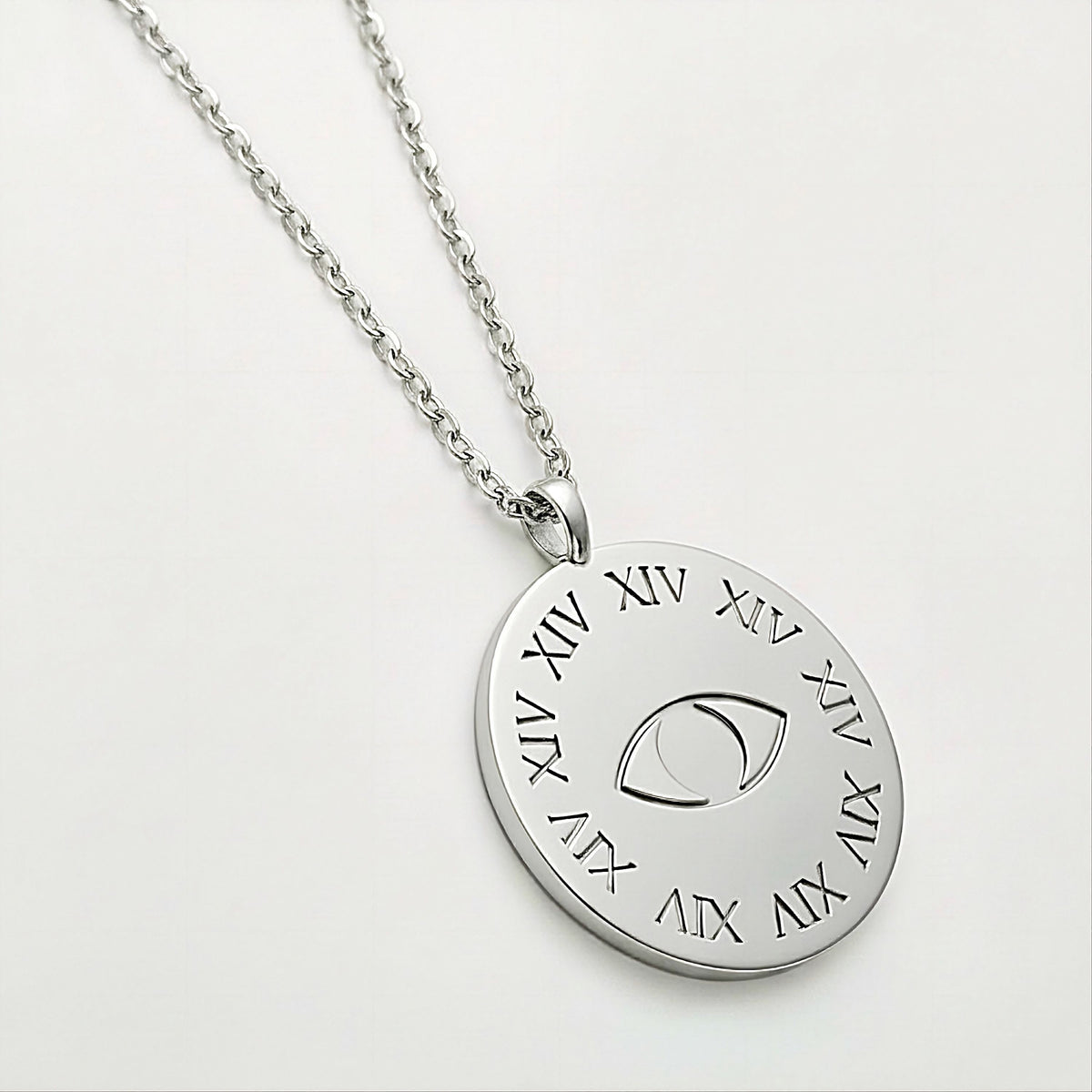 Detailed view of the .925 sterling silver craftsmanship on the Rachel's Worth Legacy Coin Pendant Necklace.