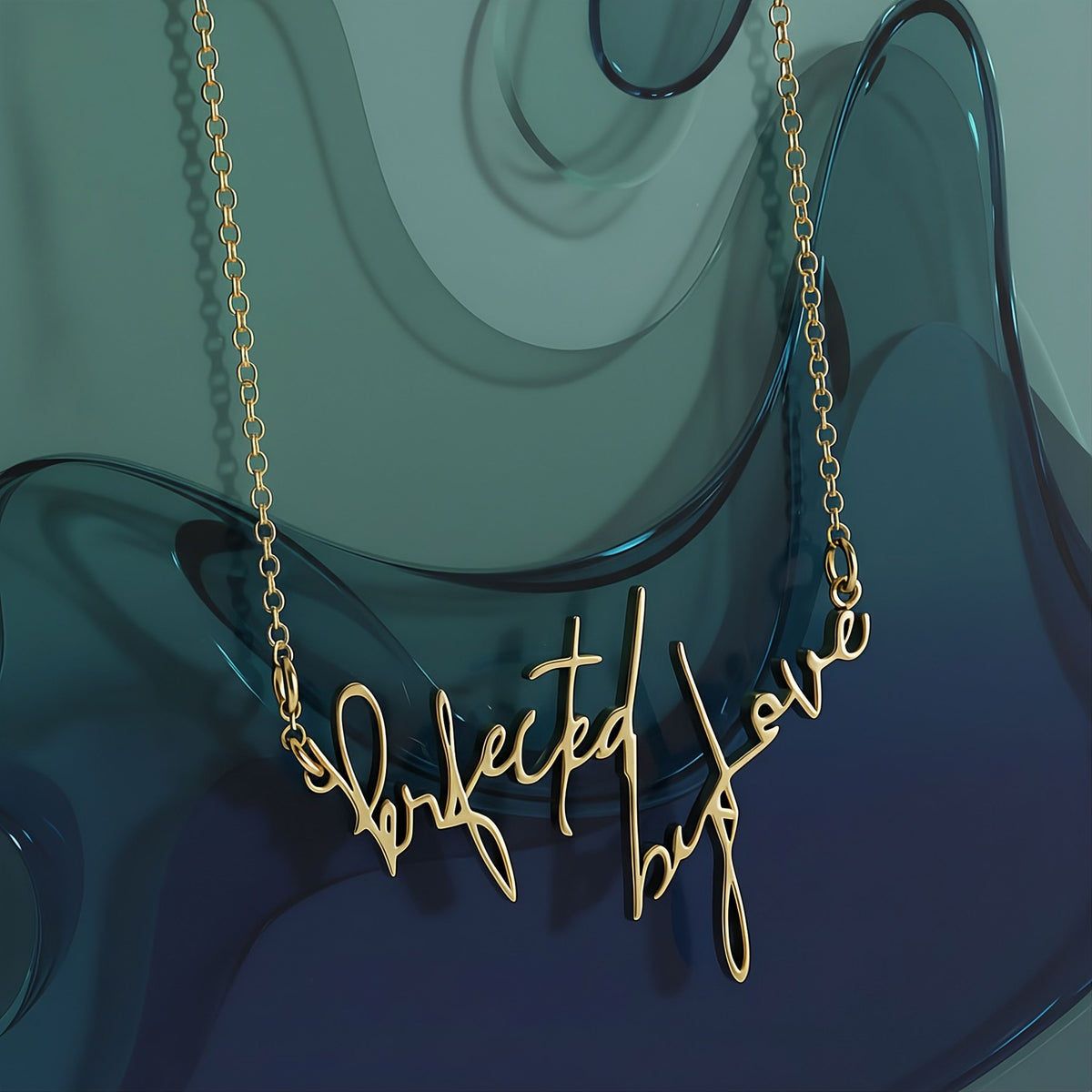Rachel's Worth Perfected by Love 18K Gold Vermeil Affirmation Necklace inspired by God's transforming grace and love.