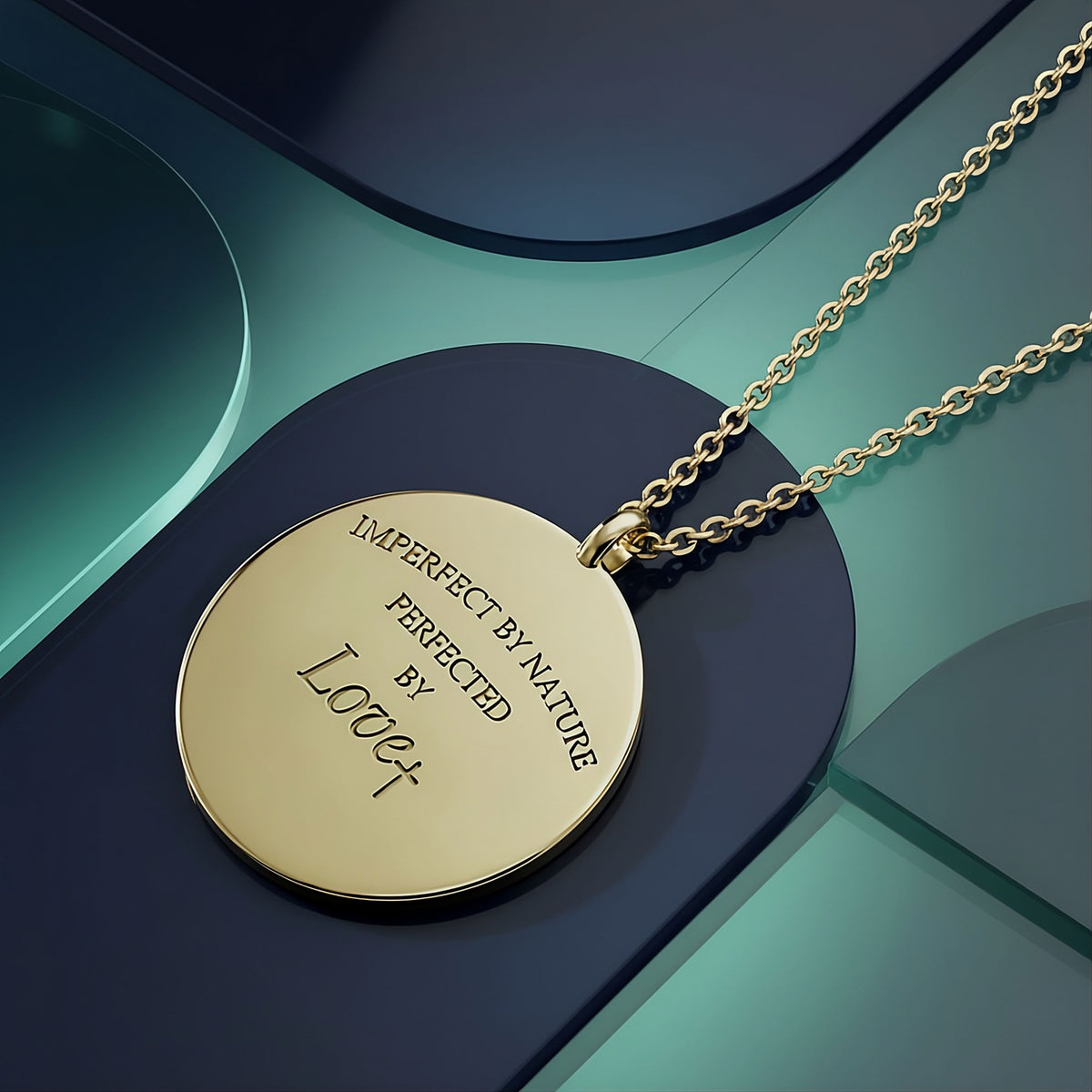 Rachel's Worth Perfected by Love Solid 14K Gold Coin Pendant Necklace, an heirloom-quality design inspired by God's transforming grace.