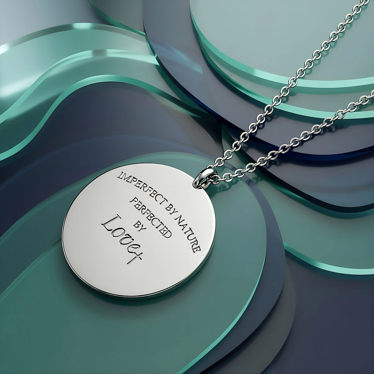 Rachel's Worth Perfected by Love Sterling Silver Coin Pendant Necklace inspired by God's transforming grace.