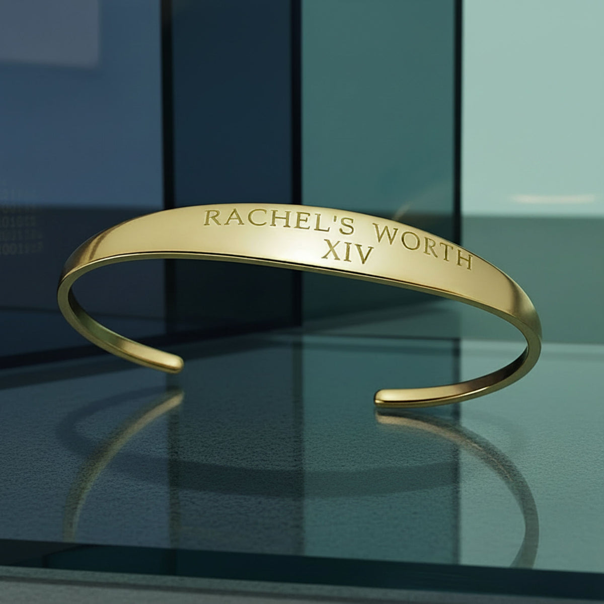 Rachel's Worth XIV Solid 14K Gold Cuff Bracelet, an heirloom-quality fine jewelry design inspired by faith and God's promises.