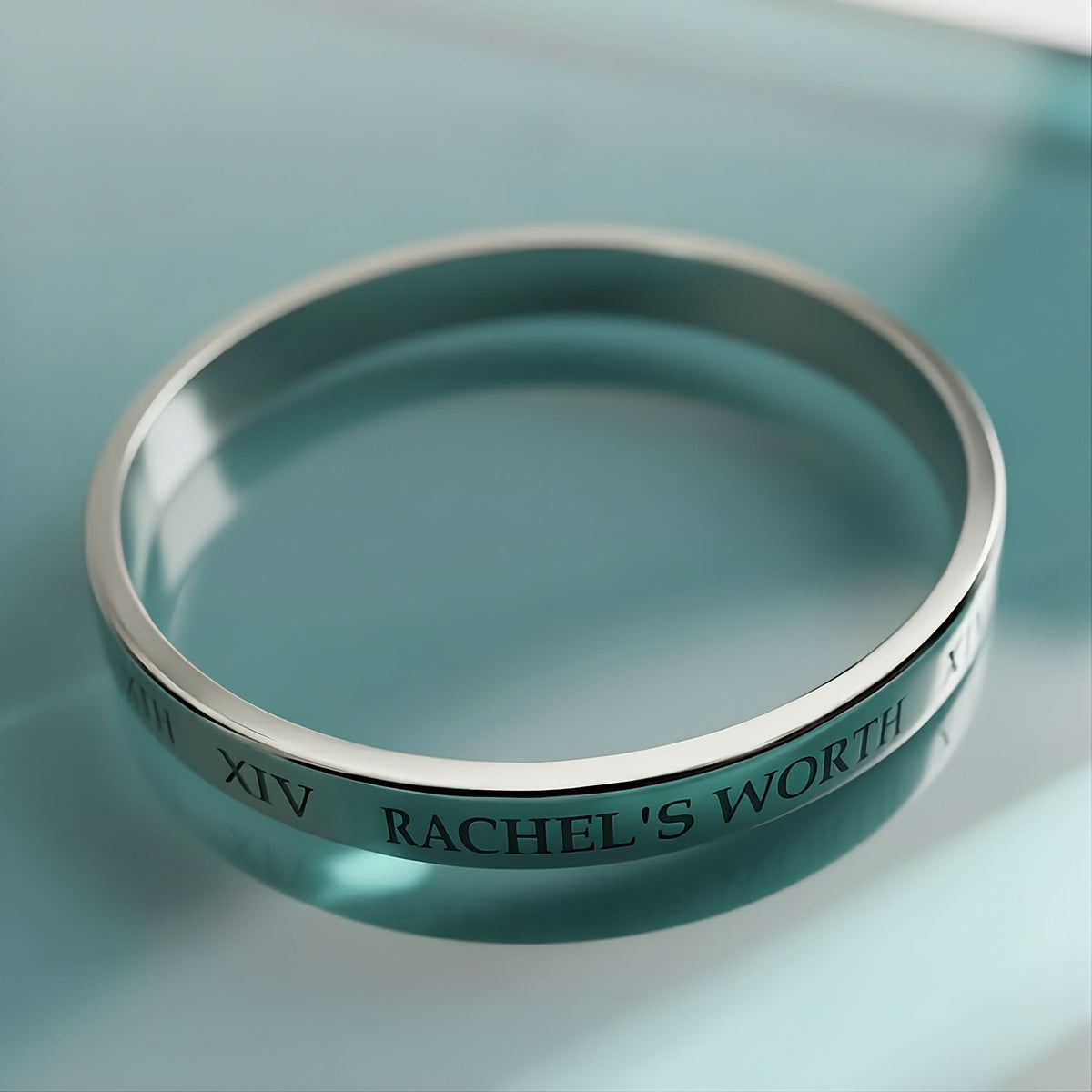 Rachel's Worth XIV Sterling Silver Bangle Bracelet inspired by faith, endurance, deliverance, and God's timing.