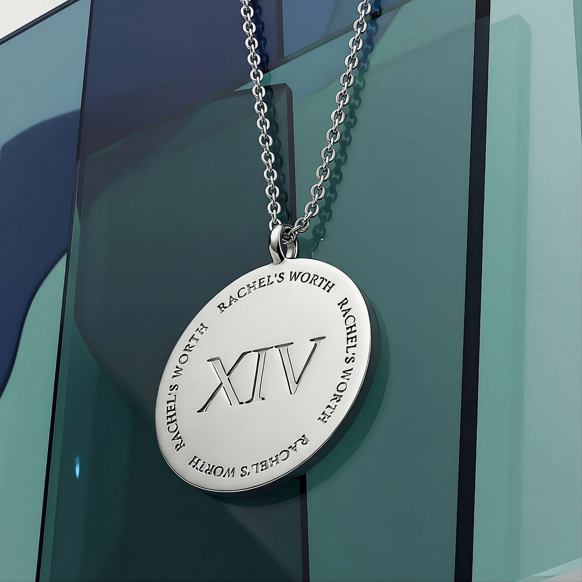 Rachel's Worth XIV Sterling Silver Coin Pendant Necklace inspired by faith, God's promises, and perfect timing.