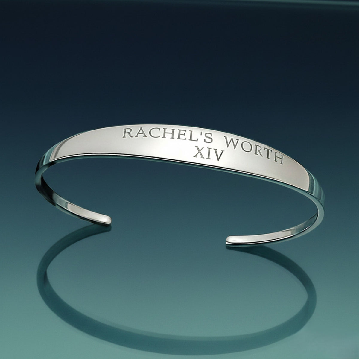 Rachel's Worth XIV Sterling Silver Cuff Bracelet inspired by faith, endurance, deliverance, and God's timing.