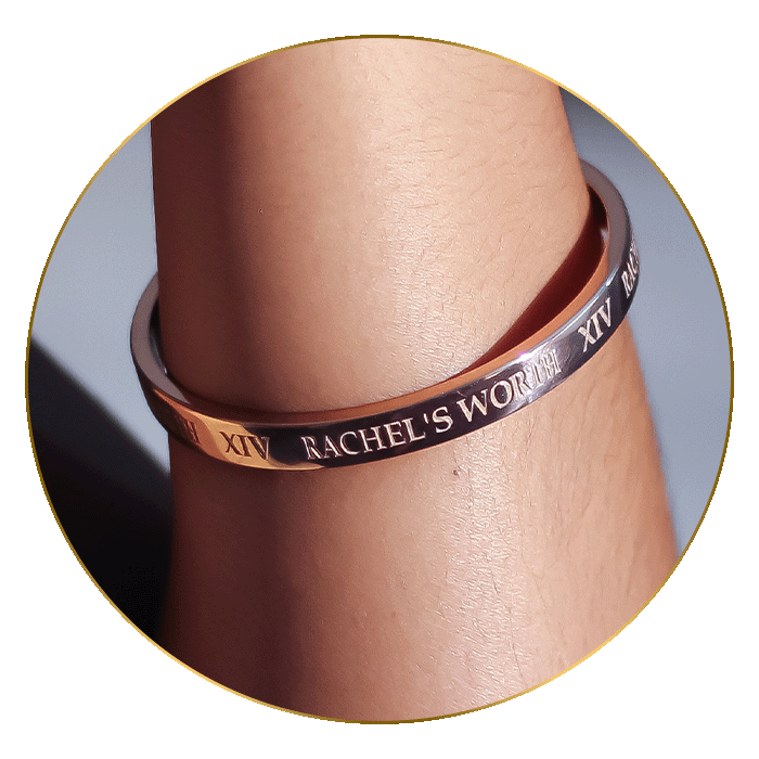 Rachel's Worth Bangle Bracelet in Gold