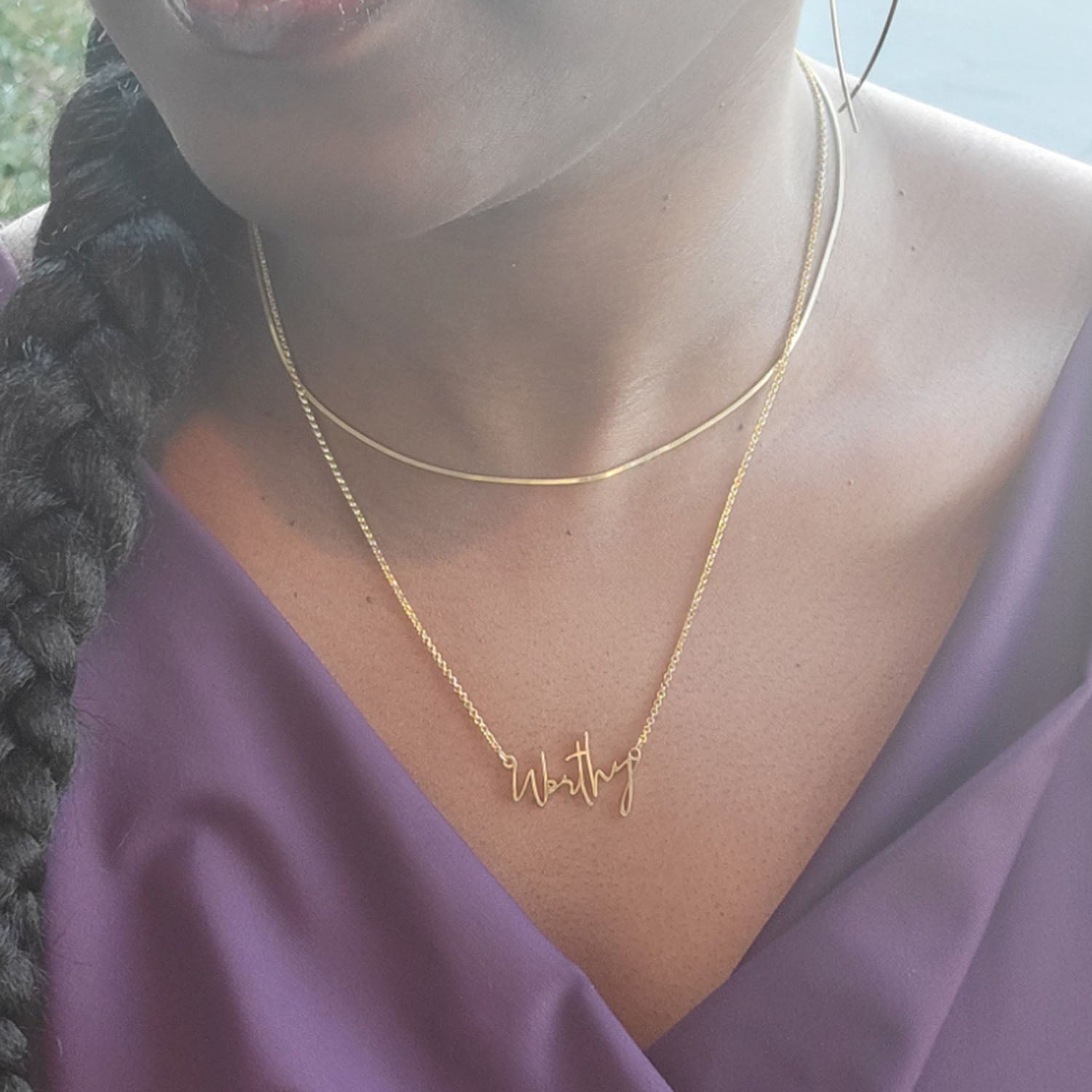 Worthy Affirmation Necklace in Gold