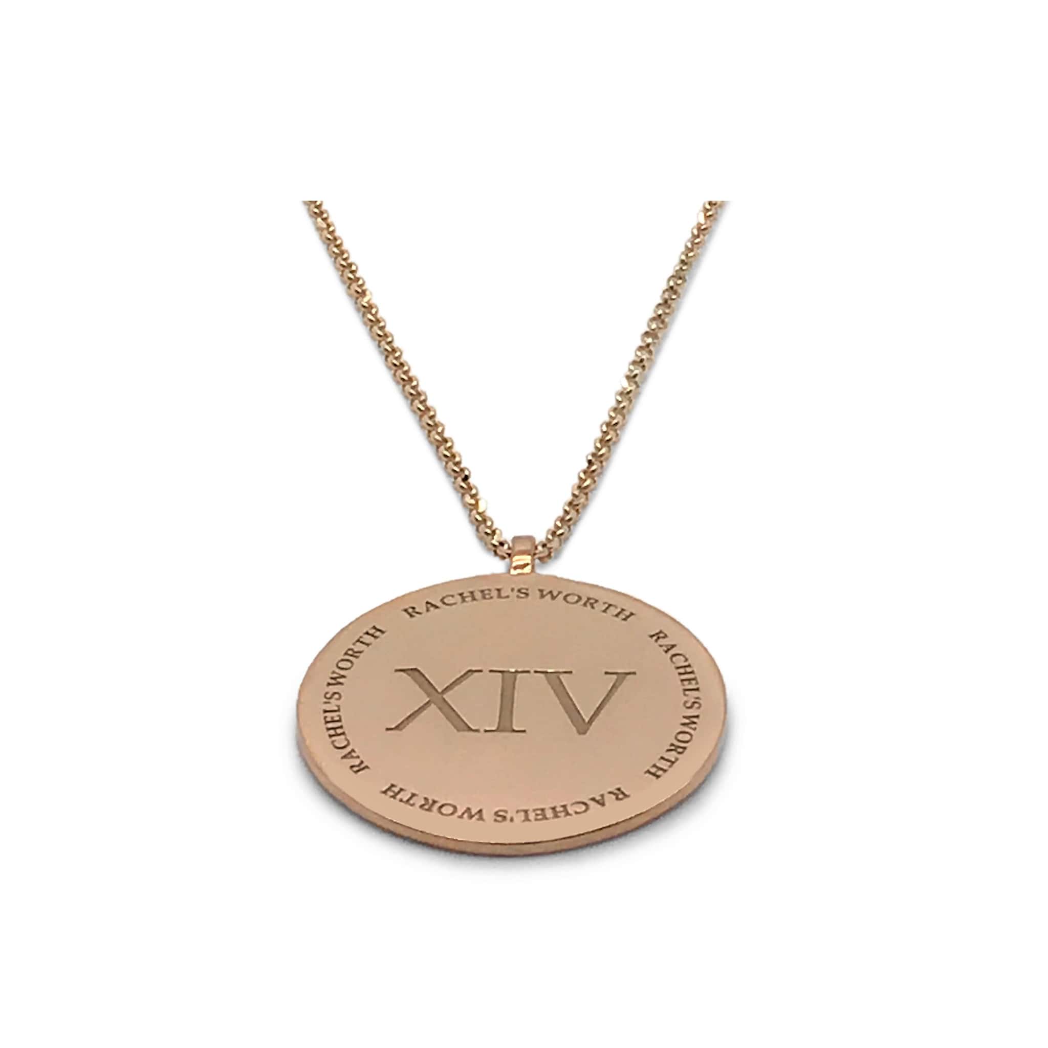 Rose Gold XIV Coin Necklace RW