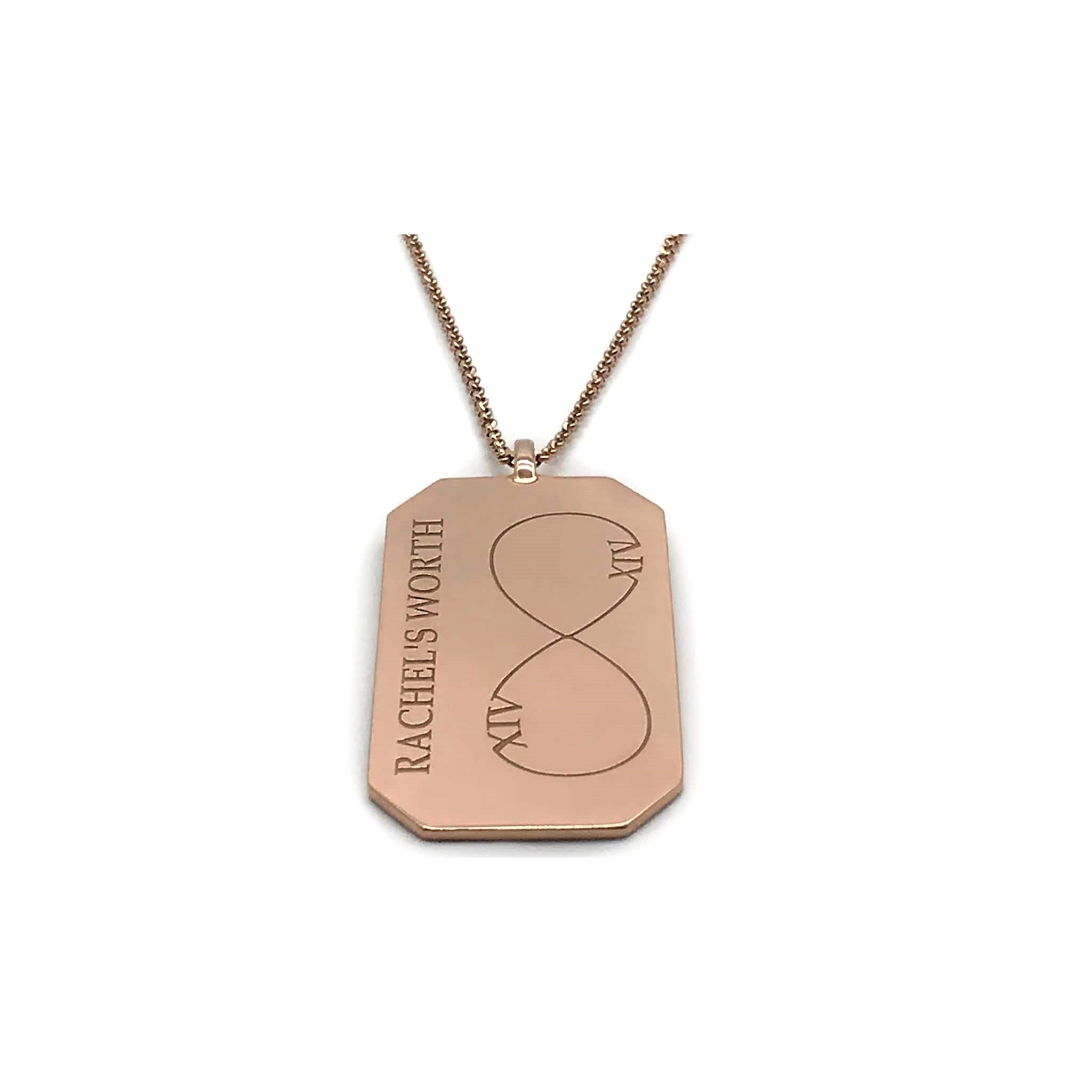 Infinity Octagonal Necklace in Rose Gold